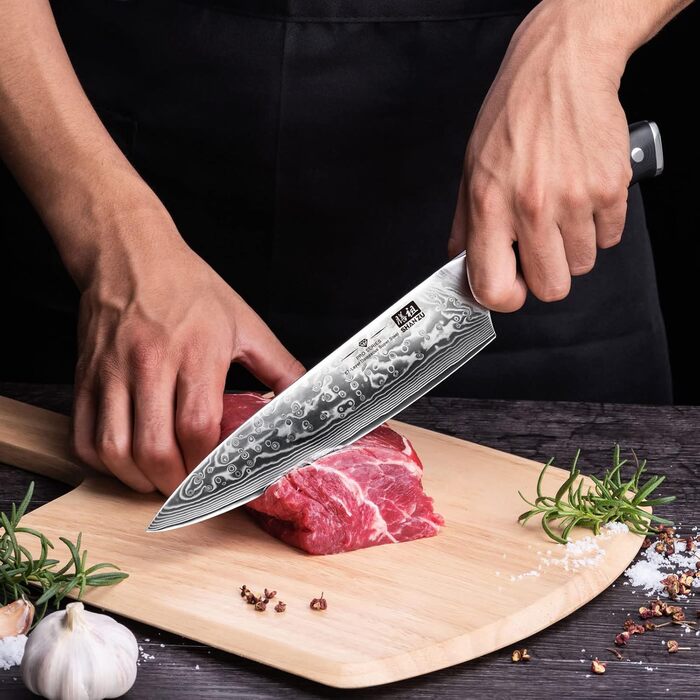 Кухарський ніж 20 см, дамаська сталь PRO SHAN ZU