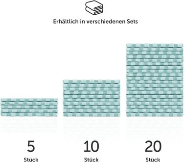 Кухонні рушники бавовняні 50 x 70 см, набір 5 предметів, м'ятно-зелені Blumtal