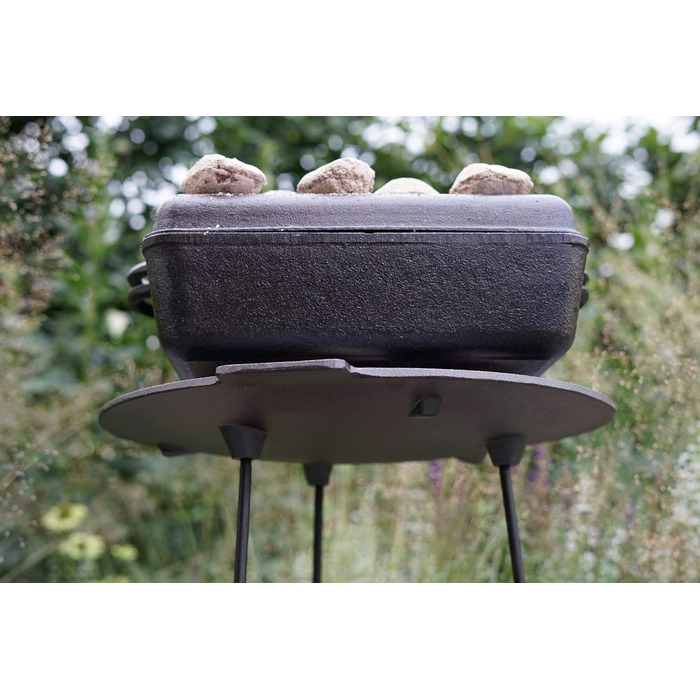 Чугунная сковорода-гриль BBQ-Toro с 3 ножками раунд Голландская подставка для духовки Решетка-штатив (Ø 45 см)
