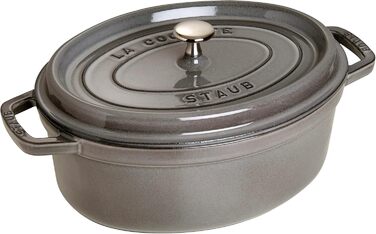 Чавунна жаровня/кокот STAUB, овальна 6,7 л, (37 см, графітово-сіра)