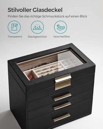 Органайзер для ювелирных изделий 4-уровневый черный SONGMICS