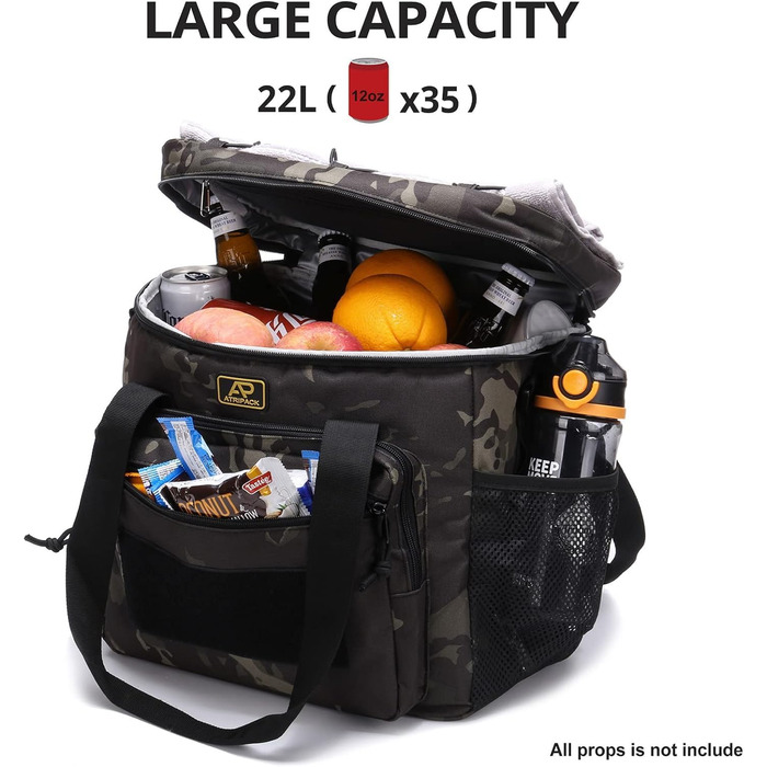 Тактична ланч-сумка для чоловіків 12,3 л чорний камуфляж Bunnychic