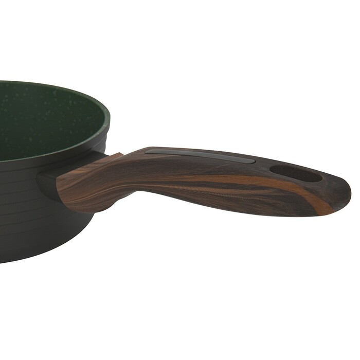 Ковш Fissman 16x7,5 см/1,3 л CUISINE со стеклянной крышкой алюминий с антипригарным покрытием (14591)