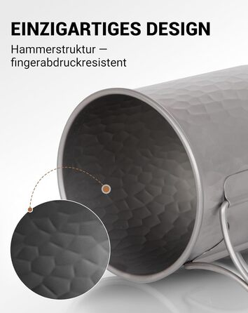 Туристическая кружка из титана с крышкой и складной ручкой 450 мл COOK'N'ESCAPE