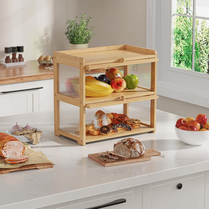 Двухуровневая бамбуковая хлебница 41 x 25 x 40 см BAMBANG