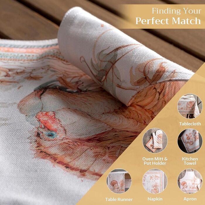 Бавовняні килимки для серветок, набір з 4 шт. , декоративні килимки для серветок, пасхальні килимки, що миються, для свят, вечерь, весни, літа (33 см x 48 см) (24 - Подяки), 39Hermine 100