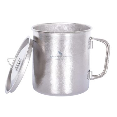 Титанова термокружка з кришкою для кемпінгу 450 мл iBasingo