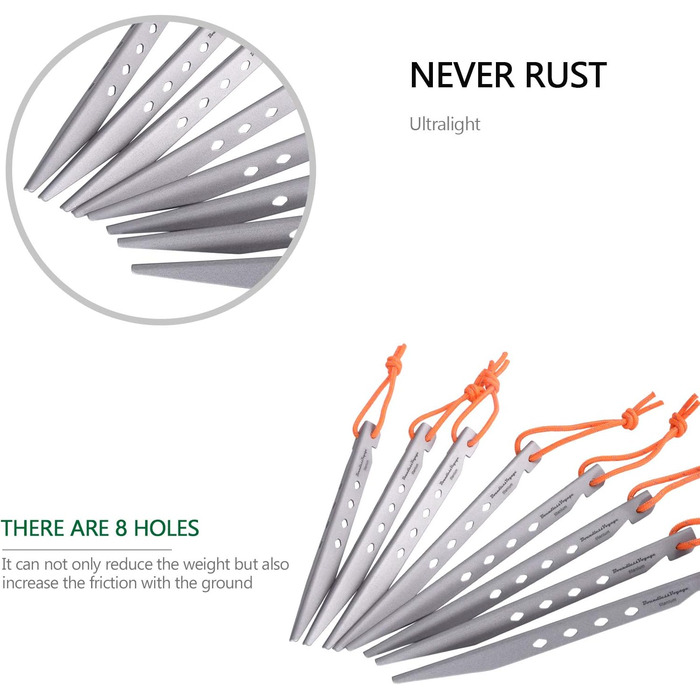 Цвяхи для кемпінгового намету 8 шт. Ti4007P iBasingo