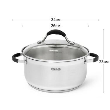 Каструля Fissman MAGNIFICA 7,1 л із скляною кришкою (15355)