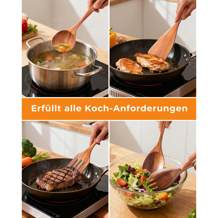 Набір кухонних аксесуарів із натурального тикового дерева 10 предметів Mooues