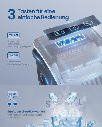 Ледогенератор для дома и вечеринок 9 кубиков за 6 минут 100 Вт SONGMICS