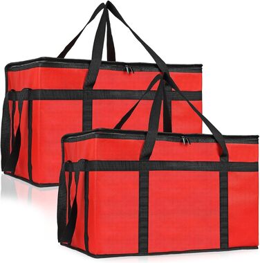 Великі ізольовані харчові контейнери, складна конструкція, термозберігання, водонепроникні, кемпінговий посуд, незамінний, міцна термосумка для пікніка, червона