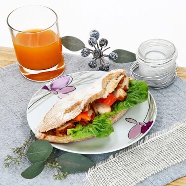 Набір із 6 тарілок з квітковим декором MamboCat