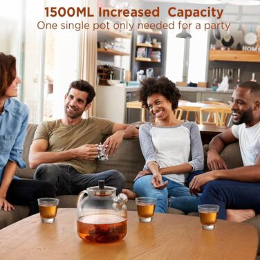 Заварочный чайник стеклянный 800 мл со съемным ситечком Ehugos