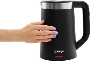 Gorenje Електрочайник 1.7л, Strix контроль, LED дисплей, чорний