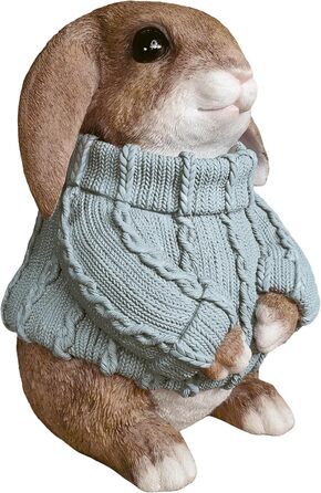 Декоративні фігурки великоднього зайчика у светрі світло-блакитні colourliving