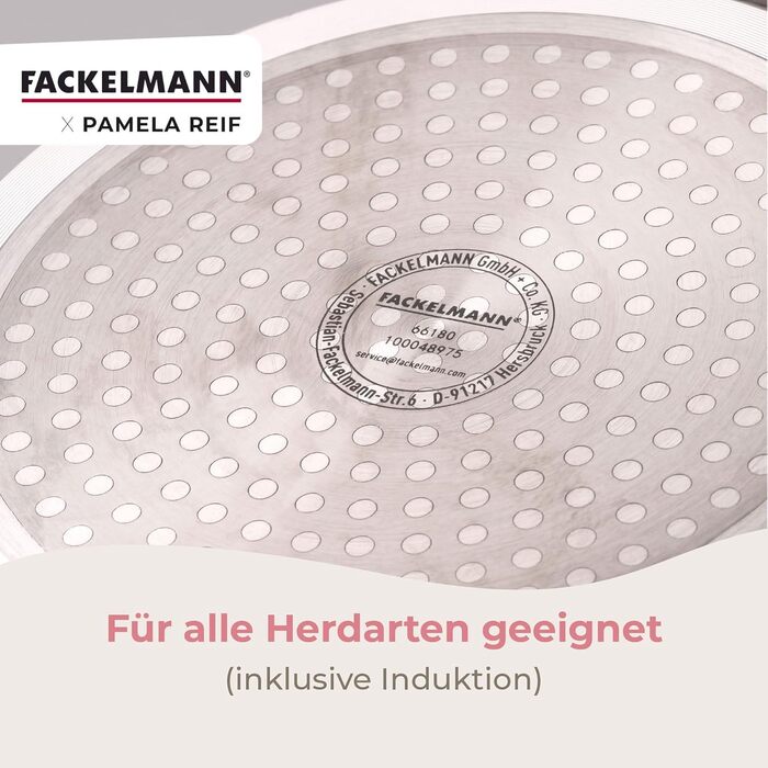 Набор из 3 сковородок 20-24-28 см с ребристым дизайном, пастельный бежевый Pamela Reif Fackelmann