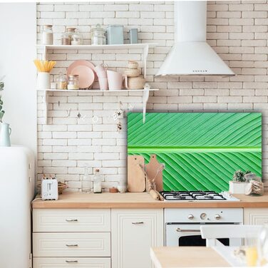 Дизайнерський кухонний бризкозахисний екран з алюмінієвого композиту, кухонний фартух, товщина 3 мм, 60x100 см, (колір пальмового листя)