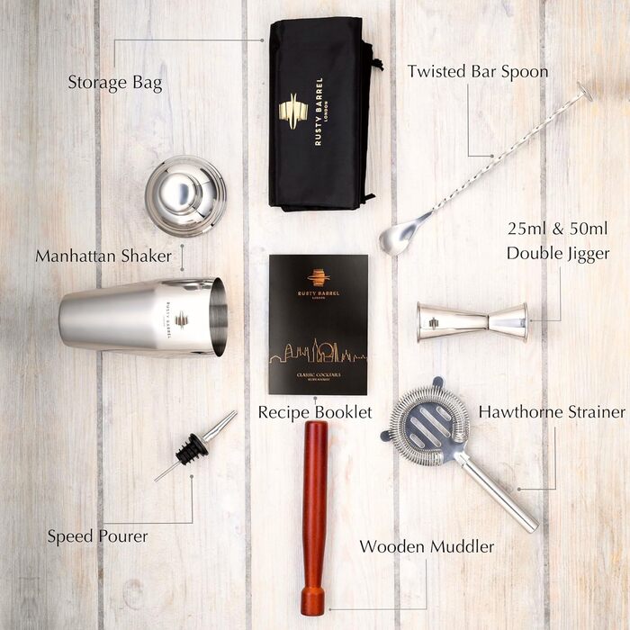 Набір для приготування коктейлів 8 предметів Rusty Barrel