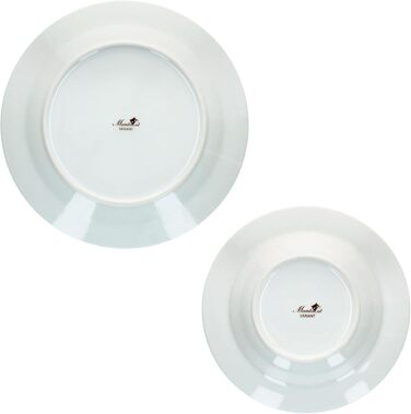 Набір столового посуду MamboCat Variant Floral з 12 предметів Барвистий порцеляновий посуд для 6 осіб 6 барвистих супових тарілок та 6 обідніх тарілок Обідні та глибокі тарілки для сніданку, обіду та вечері