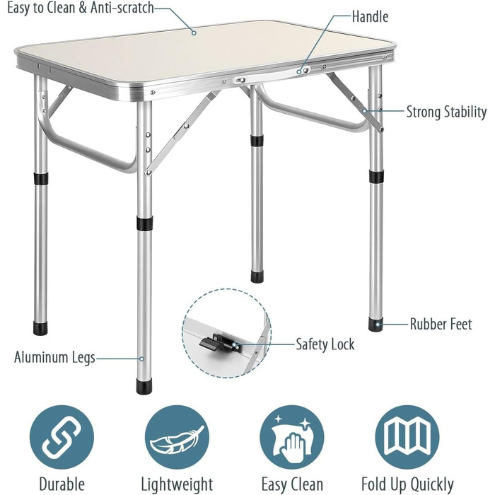 Складной кемпинговый стол 60 х 44,5 х 57 см Generisch