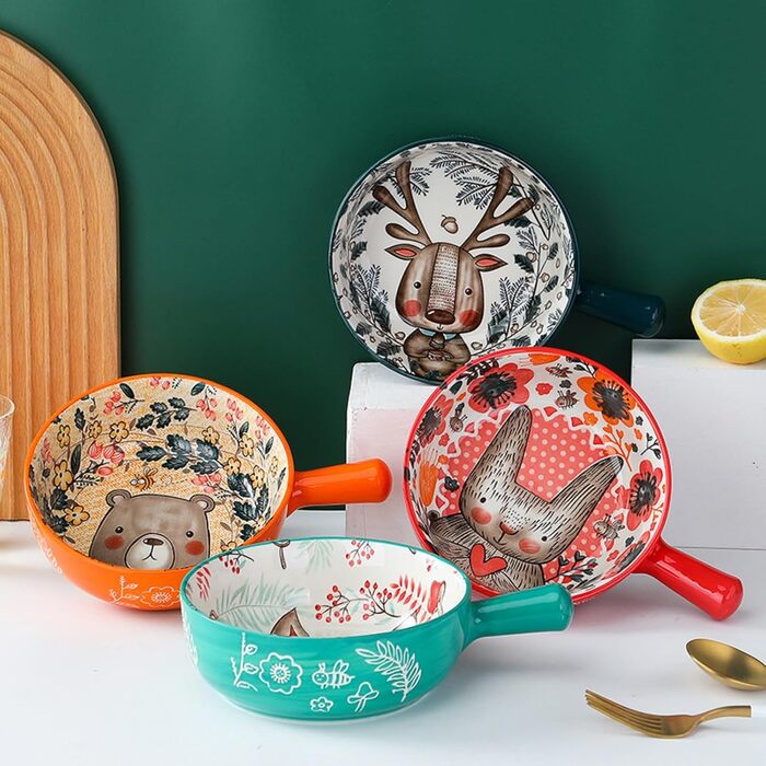 Керамічна супова миска з ручками 650 мл XNSHUN