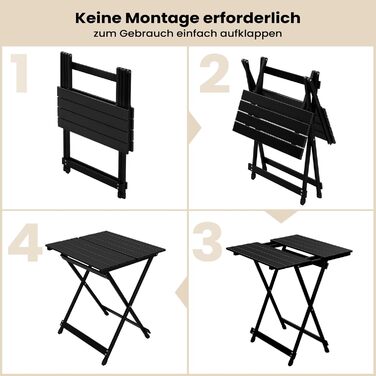 Складаний алюмінієвий стіл  для кемпінгу чорний WOLTU