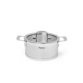 Кастрюля Fissman FOBUS 16x9 см/1,6 л со стеклянной крышкой (5381)