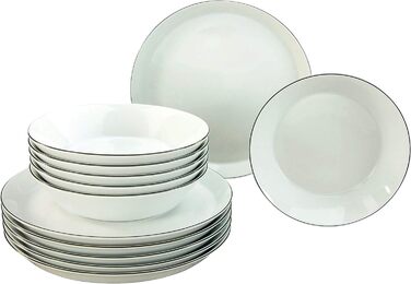 Набор тарелок на 6 персон, 12 предметов, Black Line Creatable