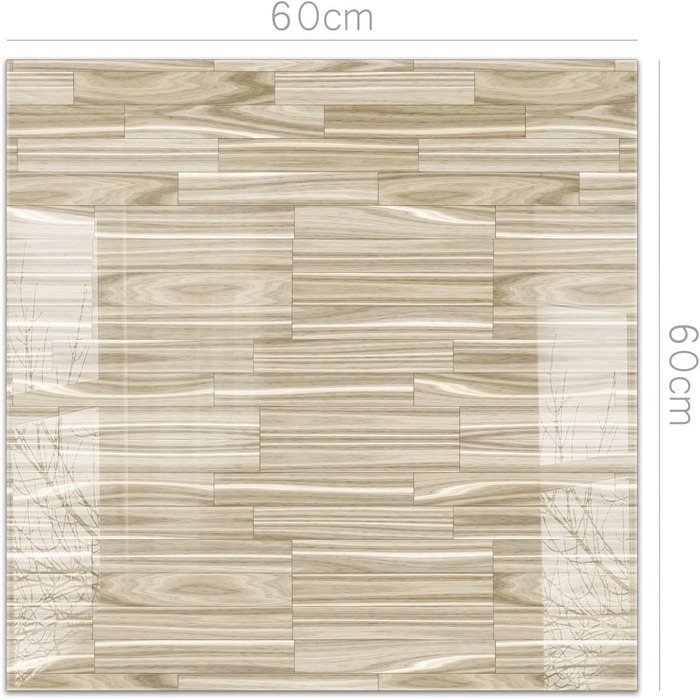 Кухонний фартух timalo зі скляним виглядом Акрилове скло 2 мм Бризкозахисна стіна для плити, скляний фартух, акрилові скляні стінові панелі, захисна панель для фартуха Бетонно-блакитно-сірий (60x60 см, 229- Світла тверда деревина)