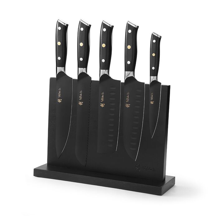Набор кухонных ножей 5 предметов с магнитным блоком Wakoli