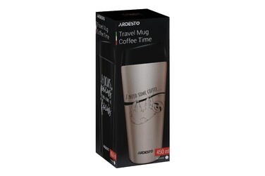 ARDESTO Thermal Mug Coffee time Bradypus 450 мл, нержавеющая сталь, бежевый