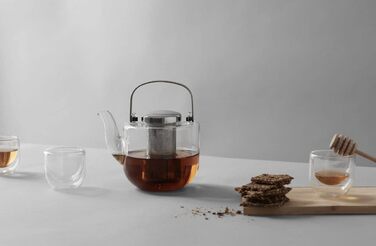 Чайник VIVA Scandinavia со вставкой ситечка, стеклянный чайник с термостойким ситечком, стеклянный чайник для чайников с подогревателем, без пакетика для рассыпного чая, 1,3 литра (0,65 л)