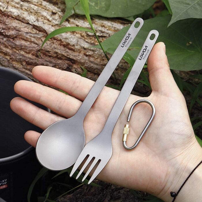 Туристический набор посуды из титана Lixada