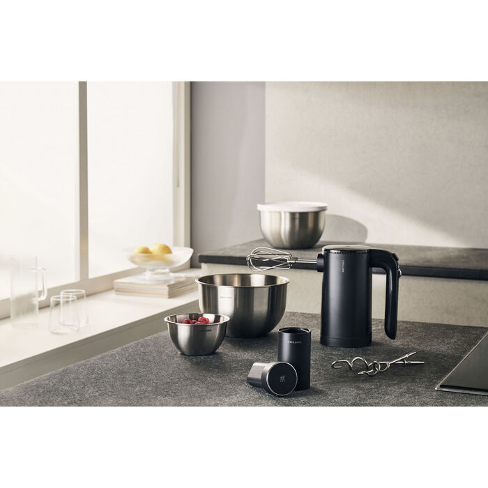 Стартовий набір бездротового міксера із зарядною станцією та мисками з нержавіючої сталі, 7 предметів, чорний Zwilling