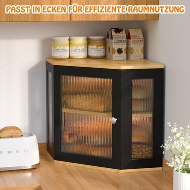 Хлебница угловая бамбуковая с 2 уровнями 32 x 32 x 35 см EXABANG