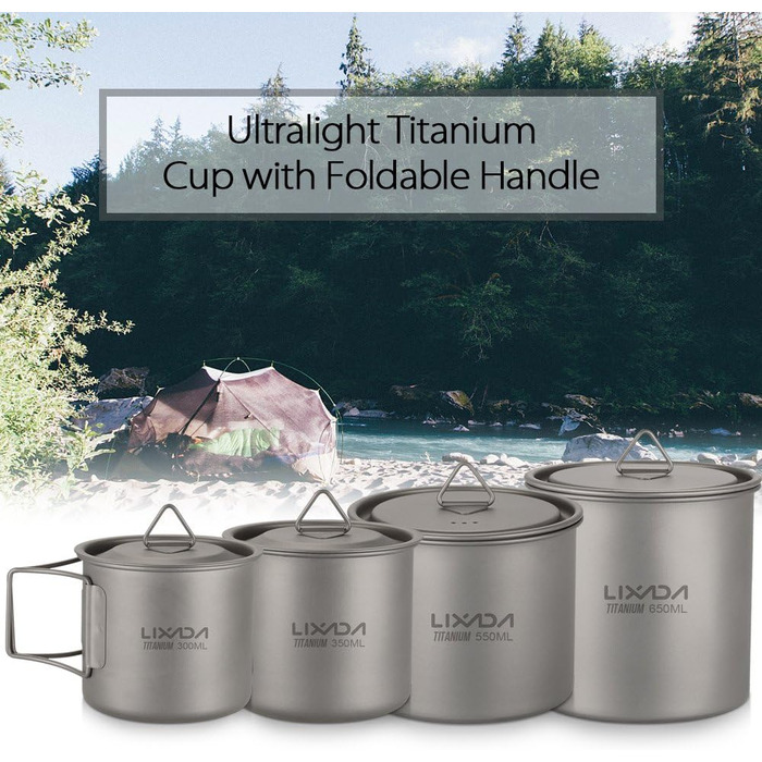 Титановый котелок для кемпинга 650 мл Lixada