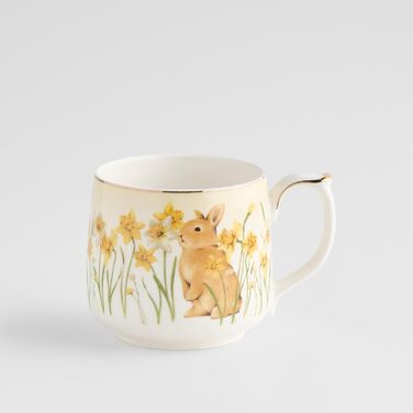 Порцелянова кружка home&you Daffelisbunny, 400 мл, 9x10x13 см, кавова кружка, пасхальна кружка для кави або чаю, кавник, весняна прикраса для столу та вітальні, пасхальна прикраса