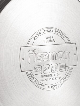 Каструля Fissman FELINA 16x10,5 см / 2,1 л. зі скляною кришкою нержавеющая сталь (5339)