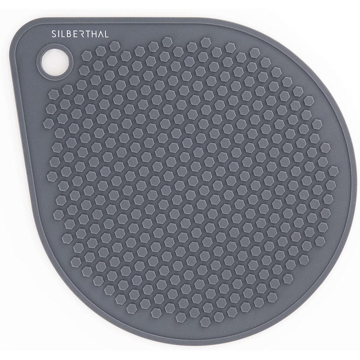 Силіконова магнітна підставка під гаряче 18 см, сіра Silberthal
