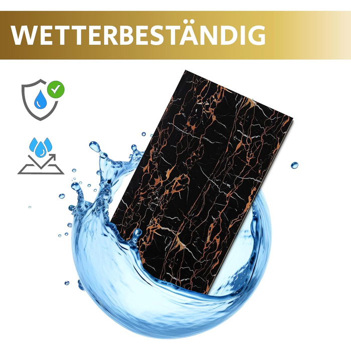 Стінові панелі AS Country Stone під мармур 60x120 см ПВХ-облицювання стіни з пластикових панелей для кухні, ванної кімнати тощо Панель кухонного фартуха (4 шт., Драган)