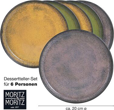 Набір посуду Moritz & Moritz VIDA з 18 предметів 6 осіб Елегантна тарілка, виготовлена з високоякісної порцеляни набір посуду, що складається з 6 обідніх тарілок, 6 десертних тарілок, 6 тарілок для супу (6 маленьких тарілок)