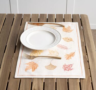 Бавовняні килимки для серветок, набір з 4 шт. , декоративні килимки для серветок, пасхальні килимки, що миються, для свят, вечерь, весни, літа (33 см x 48 см) (13 - Кольори осені), 39Hermine 100