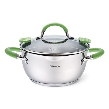Кастрюля Fissman CHARLOTTE 24x12,5см/4,7л со стеклянной крышкой (5502)