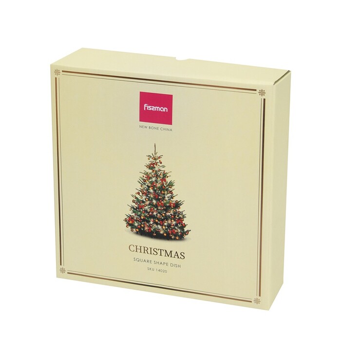 Блюдо квадратне 22х22 см порцеляна CHRISTMAS Fissman