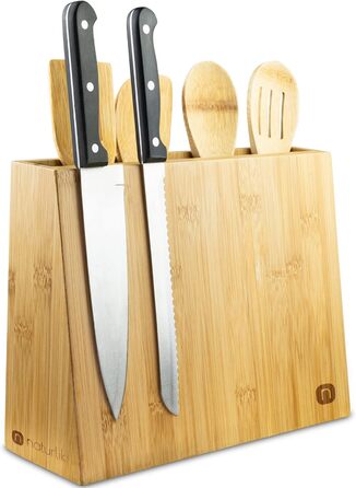Набор деревянных ложек из 5 предметов, блок для ножей  Naturlik