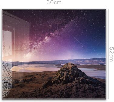 Кухонний фартух timalo зі скляним виглядом Акрилове скло 2 мм Бризкозахисна стіна для плити, скляний фартух, акрилова скляна настінна панель, захисна панель для фартуха Бетонно-блакитно-сірий (60x52 см, 204- Чумацький Шлях)