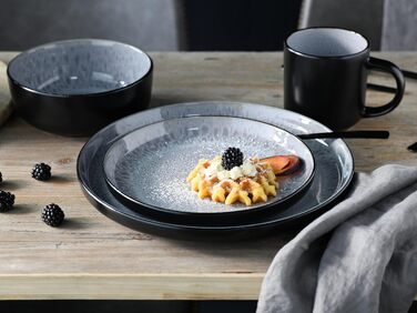 Серія Nordic Fjord набір посуду з 18 предметів, набір керамічних тарілок (комбінований сервіз 30 шт. , іній), 21551