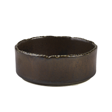 Миска плоская круглая 13 см, 440 мл, Terra Porcelain Roko Cinder Black, GenWare