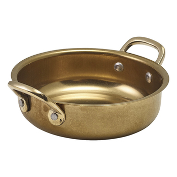 Сковорода для подачі 13.5*3.75 см, 460 мл, кругла, металева, Gold Vintage Steel, GenWare